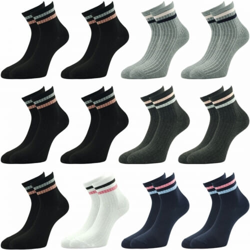 12 PACK Κάλτσα Γυναικεία βαμβακερή ημίκαλτσο W6108