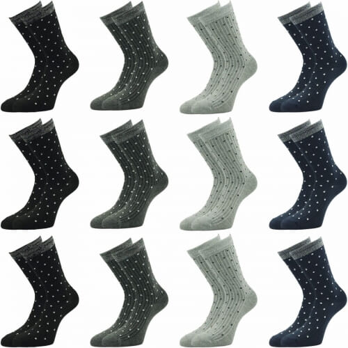 12 PACK Κάλτσα γυναικεία  βαμβακερή μέχρι την μέση της γάμπας 1109