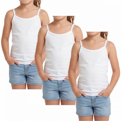 3 PACK ΠΑΙΔΙΚΕΣ Βαμβακερές φανέλες  λεπτή τιράντα για κορίτσι 251-3