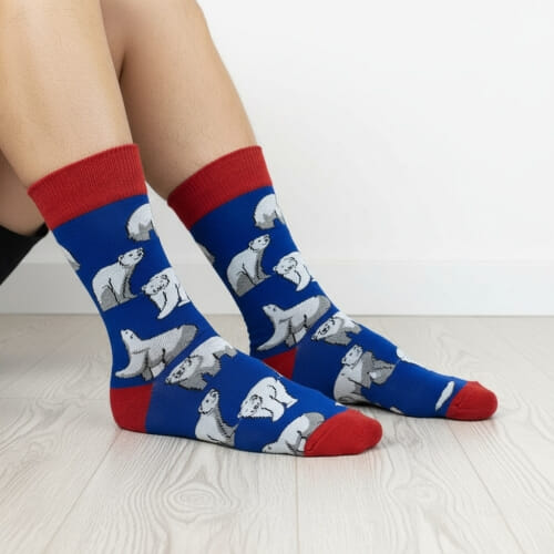 Ανδρικές κάλτσες μέχρι τη μέση της γάμπας polar bear