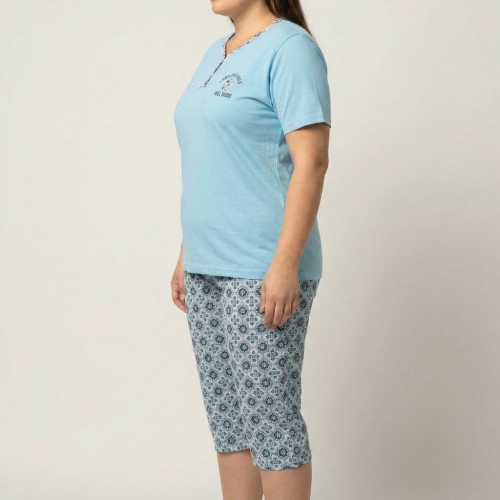 PLUS SIZE Καλοκαιρινή Βαμβακερή Γυναικεία Πυτζάμα 8592-G