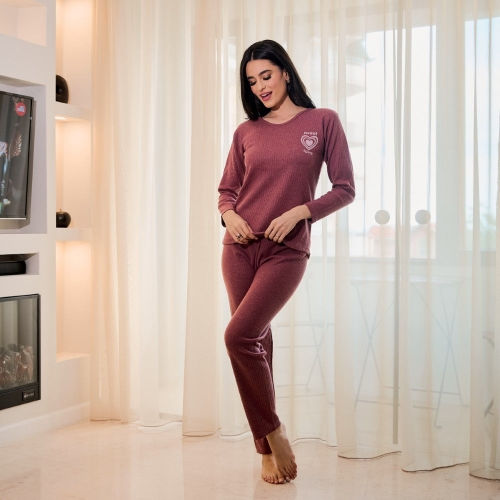 Γυναικεία Πυτζάμα Βαμβακερή με Σχέδιο 3519