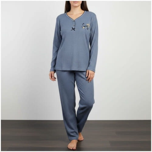 Γυναικεία Πυτζάμα Βαμβακερή με Σχέδιο 8538