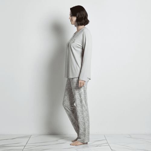 Γυναικεία πυτζάμα βαμβακερή με βελούδινη επένδυση 3685