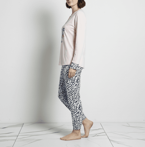 Γυναικεία πυτζάμα βαμβακερή με βελούδινη επένδυση 5523