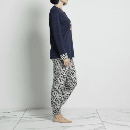 Γυναικεία πυτζάμα βαμβακερή με βελούδινη επένδυση 5523