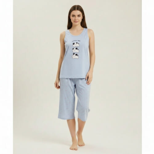 Καλοκαιρινή Βαμβακερή Γυναικεία Πυτζάμα 3707