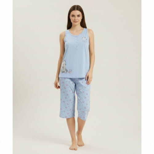 Καλοκαιρινή Βαμβακερή Γυναικεία Πυτζάμα 3709