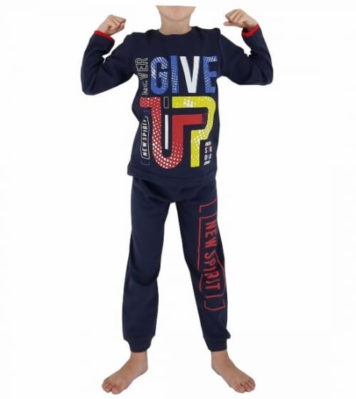 ΠΑΙΔΙΚΗ ΠΥΤΖΑΜΑ βαμβακερή BOY ''NEVER GIVE UP'' 5124