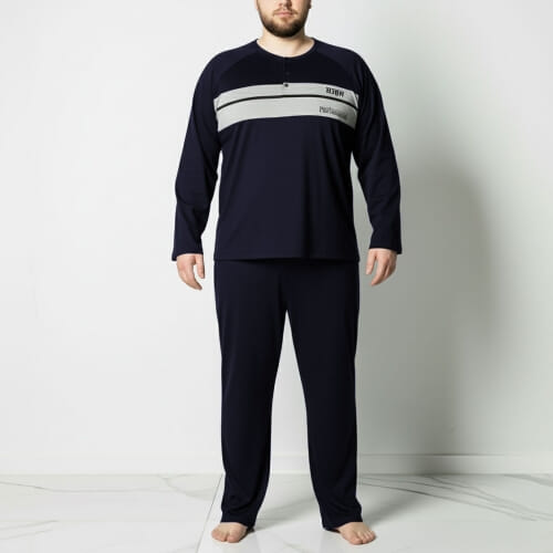 PLUS SIZE ανδρική πυτζάμα βαμβακερή 835