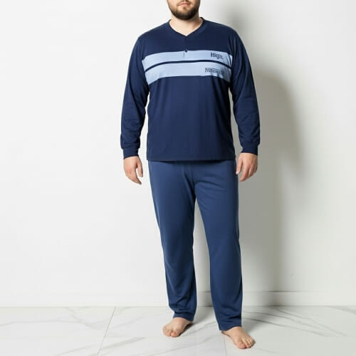 PLUS SIZE ανδρική πυτζάμα βαμβακερή 835