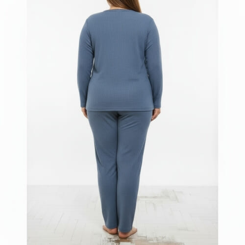 PLUS SIZE Γυναικεία Πυτζάμα Βαμβακερή με Σχέδιο 8537