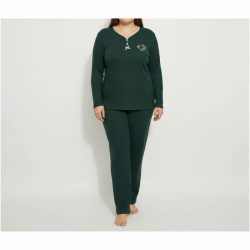 PLUS SIZE Γυναικεία Πυτζάμα Βαμβακερή με Σχέδιο 8537