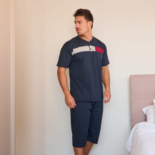 PLUS SIZE Καλοκαιρινή Πυτζάμα Ανδρική s2065PLUS