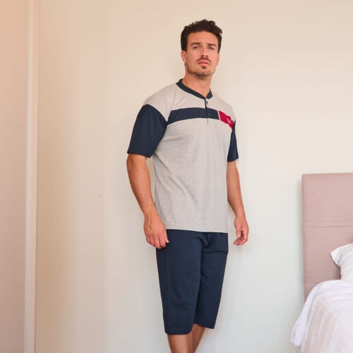 PLUS SIZE Καλοκαιρινή Πυτζάμα Ανδρική s2065PLUS