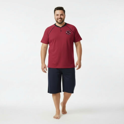PLUS SIZE Καλοκαιρινή Πυτζάμα Ανδρική s915PLUS