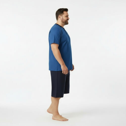 PLUS SIZE Καλοκαιρινή Πυτζάμα Ανδρική s915PLUS