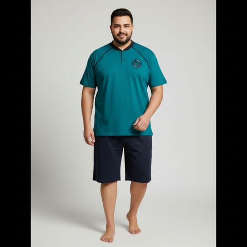 PLUS SIZE Καλοκαιρινή Πυτζάμα Ανδρική s915PLUS