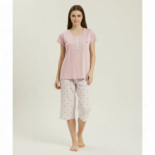 PLUS SIZE Καλοκαιρινή Βαμβακερή Γυναικεία Πυτζάμα 3705