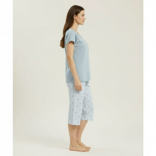 PLUS SIZE Καλοκαιρινή Βαμβακερή Γυναικεία Πυτζάμα 3705