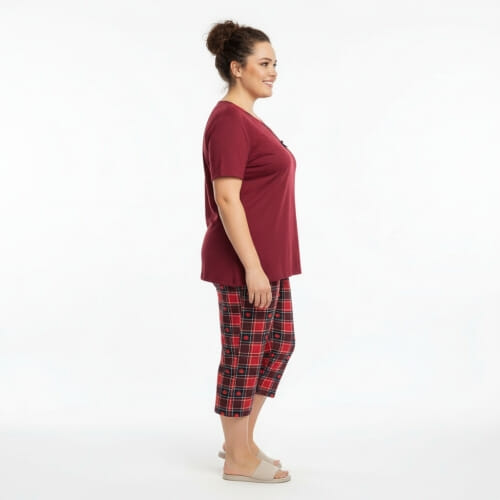 PLUS SIZE Καλοκαιρινή Βαμβακερή Γυναικεία Πυτζάμα 8592