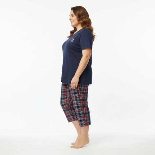 PLUS SIZE Καλοκαιρινή Βαμβακερή Γυναικεία Πυτζάμα 8592