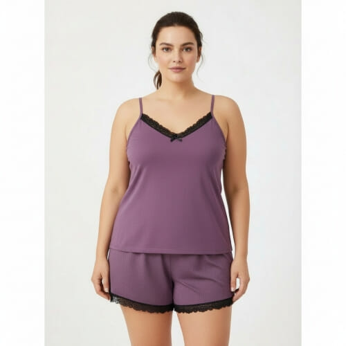 PLUS SIZE Καλοκαιρινή Βαμβακερή Γυναικεία Πυτζάμα 8631