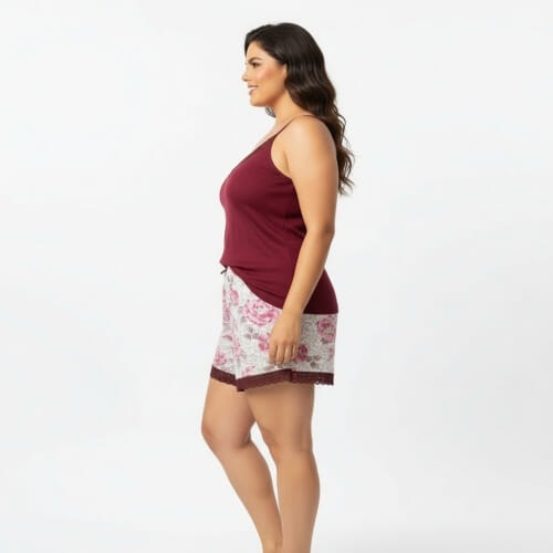 PLUS SIZE Καλοκαιρινή Βαμβακερή Γυναικεία Πυτζάμα 8631