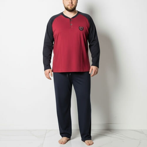 PLUS SIZE ανδρική πυτζάμα βαμβακερή 1065