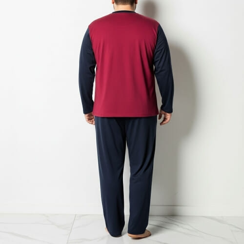 PLUS SIZE ανδρική πυτζάμα βαμβακερή 2065