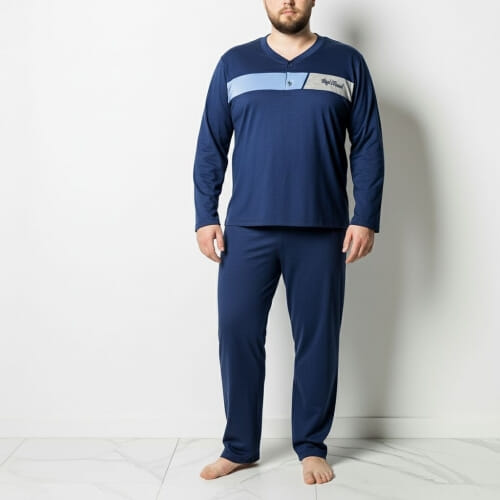 PLUS SIZE ανδρική πυτζάμα βαμβακερή 2065