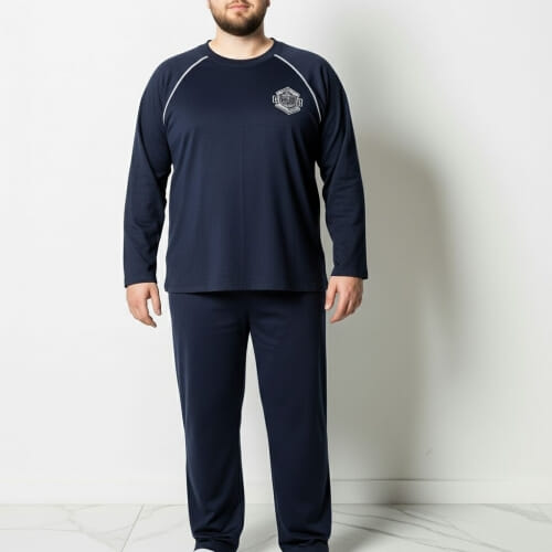 PLUS SIZE Ανδρική πυτζάμα βαμβακερή  915