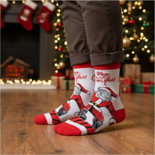 Χριστουγεννιάτικες ανδρικές κάλτσες μέχρι τη μέση της γάμπας  8278