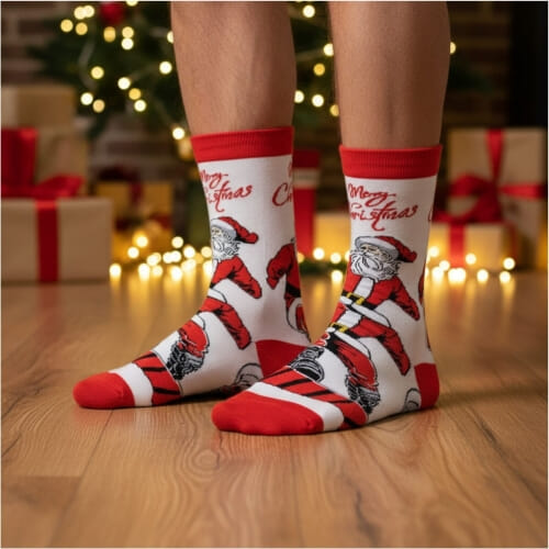 Χριστουγεννιάτικες ανδρικές κάλτσες μέχρι τη μέση της γάμπας  8278