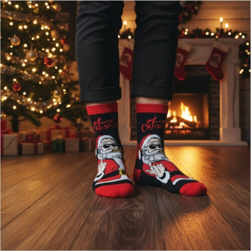Χριστουγεννιάτικες ανδρικές κάλτσες μέχρι τη μέση της γάμπας  8278