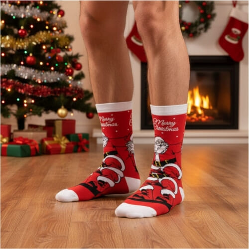 Χριστουγεννιάτικες ανδρικές κάλτσες μέχρι τη μέση της γάμπας  8278