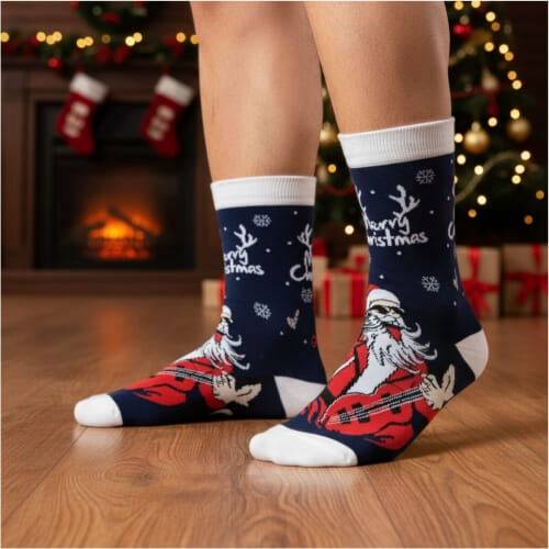 Χριστουγεννιάτικες ανδρικές κάλτσες μέχρι τη μέση της γάμπας  8278