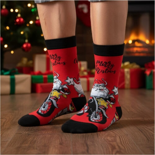 Χριστουγεννιάτικες ανδρικές κάλτσες μέχρι τη μέση της γάμπας  8278