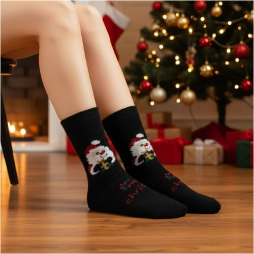 Χριστουγεννιάτικες Γυναικείες κάλτσες μέχρι τη μέση της γάμπας  2790-4