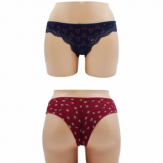 Brazil βαμβακερό 2 PACK με σχέδιο και δαντέλα ku681