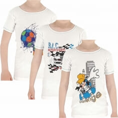 3 PACK ΠΑΙΔΙΚΕΣ Βαμβακερές φανέλες κοντό μανίκι για αγόρι 148-3