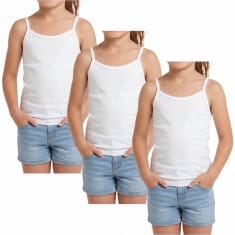 3 PACK ΠΑΙΔΙΚΕΣ Βαμβακερές φανέλες  λεπτή τιράντα για κορίτσι 251-3