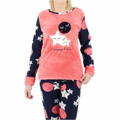 Fleece γυναικεία πυτζάμα star 8228