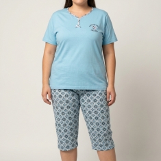 PLUS SIZE Καλοκαιρινή Βαμβακερή Γυναικεία Πυτζάμα 8592-G