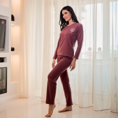 Γυναικεία Πυτζάμα Βαμβακερή με Σχέδιο 3519