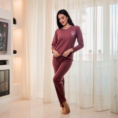 Γυναικεία Πυτζάμα Βαμβακερή με Σχέδιο 3519