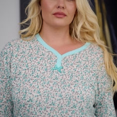 PLUS SIZE Γυναικεία Πυτζάμα Βαμβακερή Λεπτό Ύφασμα NIDA