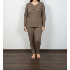 PLUS SIZE Γυναικεία Πυτζάμα Βαμβακερή με Σχέδιο 8537