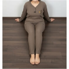 PLUS SIZE Γυναικεία Πυτζάμα Βαμβακερή με Σχέδιο 8537