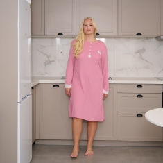 PLUS SIZE Γυναικείο Νυχτικό με φούτερ επένδυση 8093